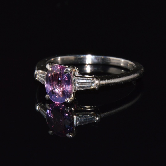 TIFFANY & CO. GIA CERTIFIED NATURAL 1.36CTS DIAMOND SAPPHIRE PLATINUM RING - Picture 10 of 15